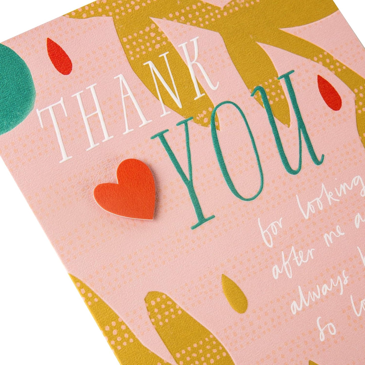 Mother's Day Open Thank You Card Embossed Foliage Design