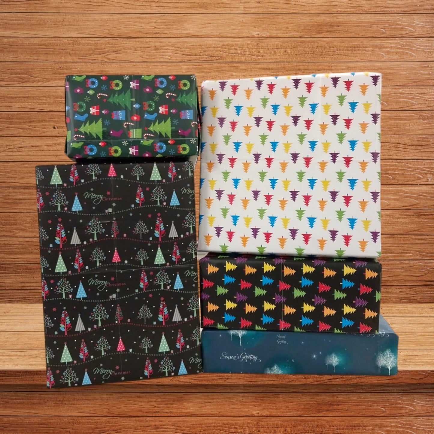 10 Sheets of Mix Designer Soft Touch Christmas Gift Wrap Wrapping Paper