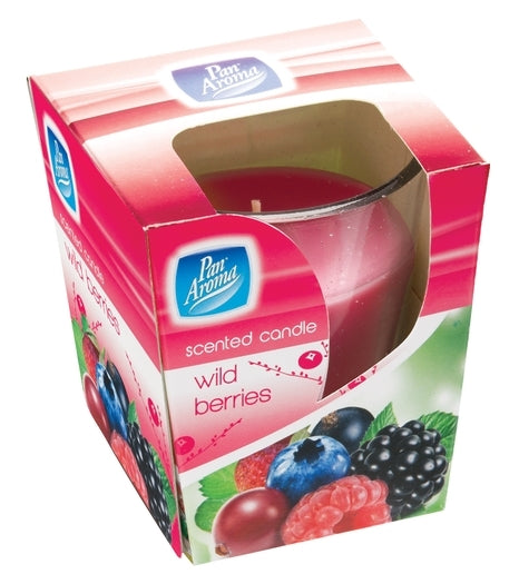 Wild Berries or Juicy Berries Scented Clear Glass Candle