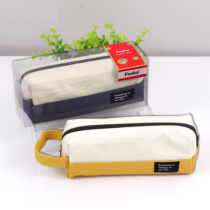 Canvas Coloured Pencil Case with Zipper