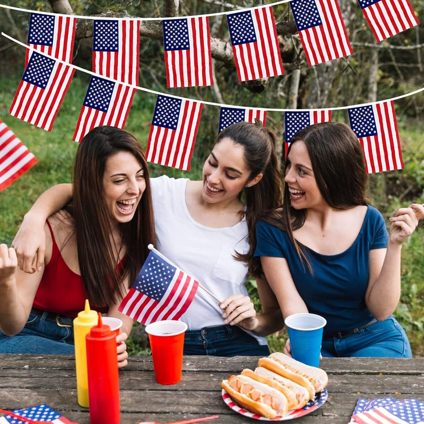 USA Rectangular Bunting 10m with 20 Flags