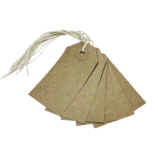 Box of 1000 Brown Buff Strung Tags 54mm x 30mm