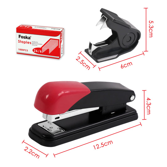 3 Piece Stapler Set - Stapler, Staple Remover and 26/6 Staples