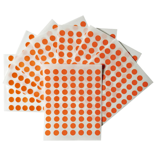 Pack of 560 Orange 8mm Round Labels - Stickers