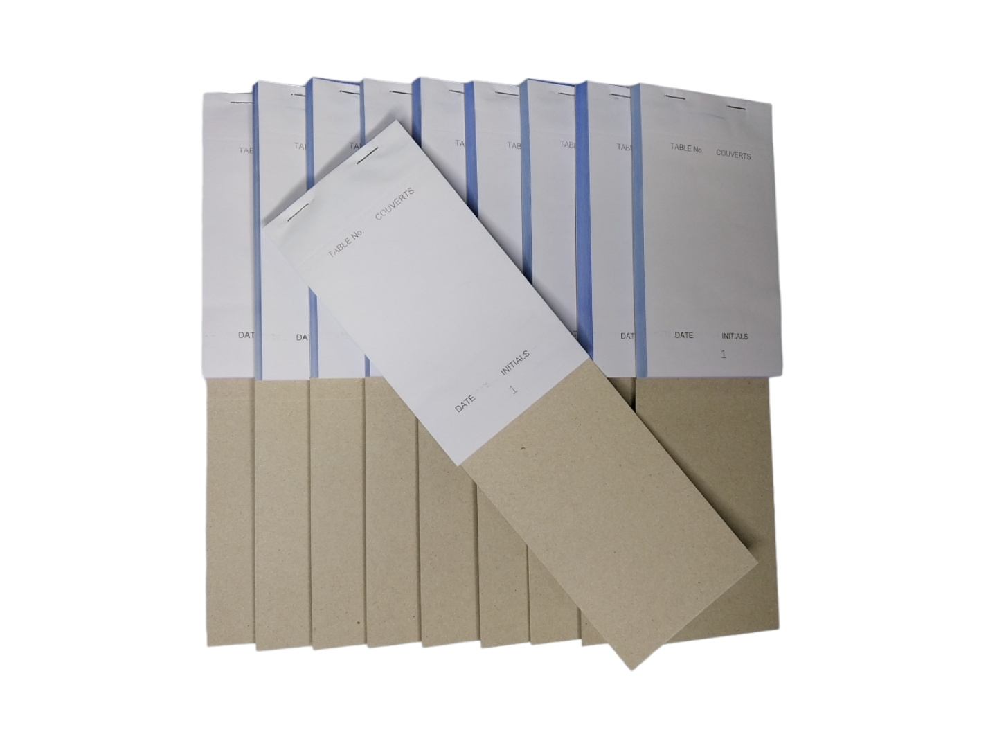 Pack of 10 95mm x 165mm White NCR Carbonless Triplicate Restaurant Service Pads