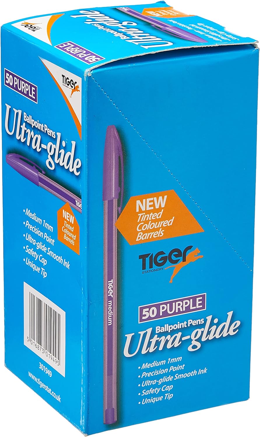 Box of 50 Purple Ultra Glide Ballpoint Pens