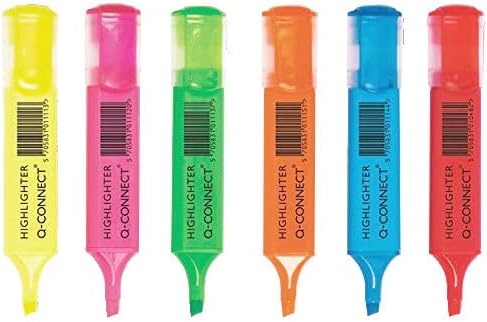 Pack of 6 Q-Connect Assorted Highlighter Pens