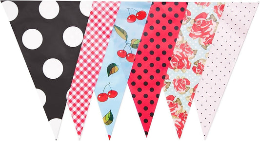 Punk Vintage Pattern Bunting 10m with 20 Pennants