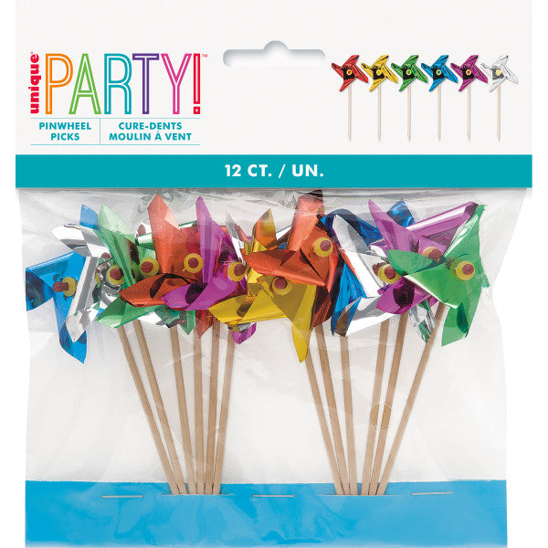 Pack of 12 Pinwheel Picks 4"