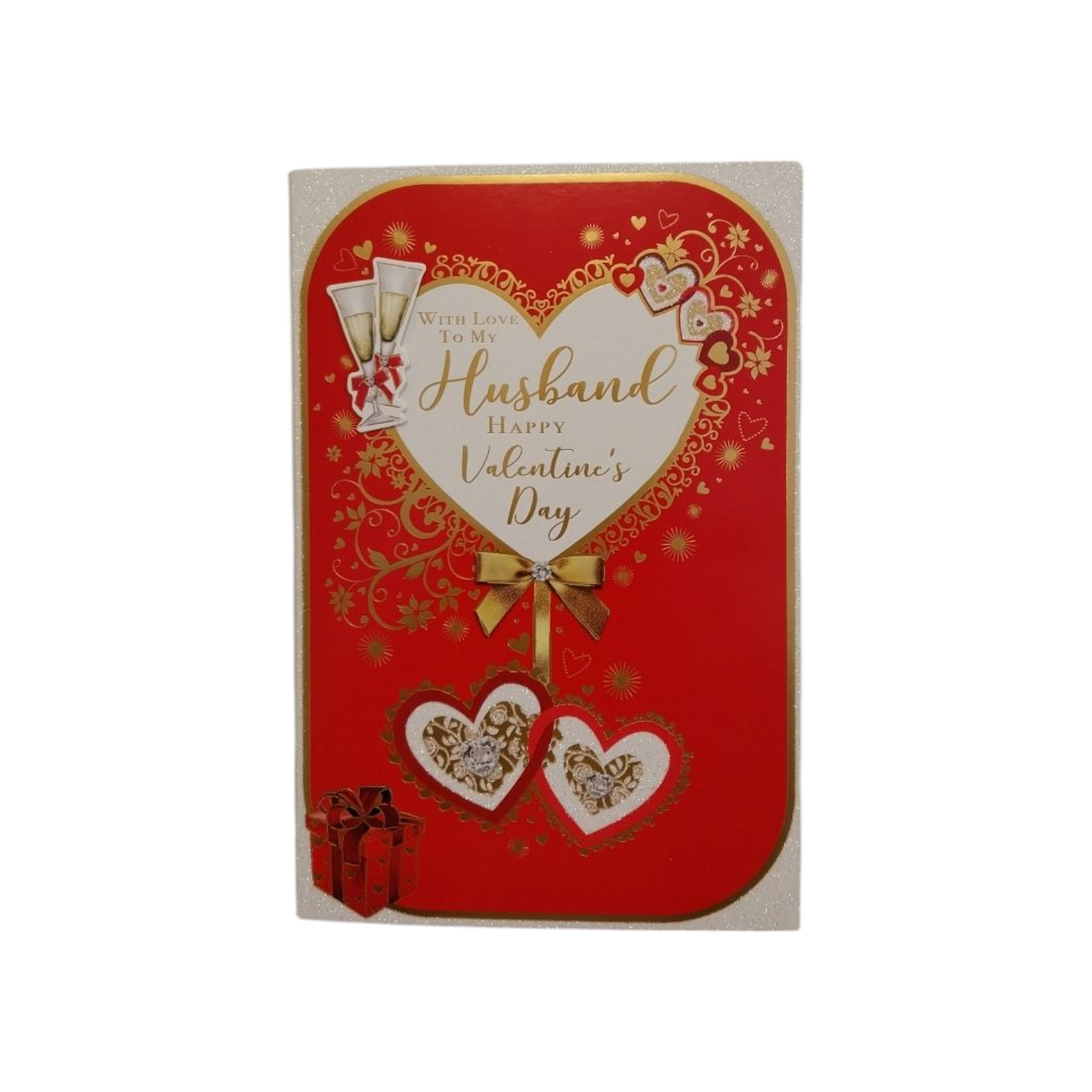 To My Husband Heart Plaque Design Red Valentine's Day Card