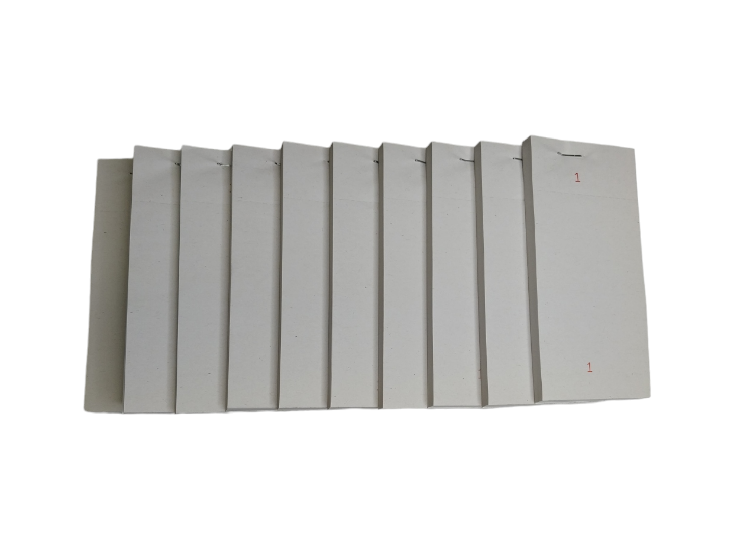 Pack of 10 63mm x 127mm Plain White Numbered Service Pads