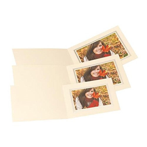 Kenro Slip In Photo Folder 6x4" View Pack 50 Ivory Silver