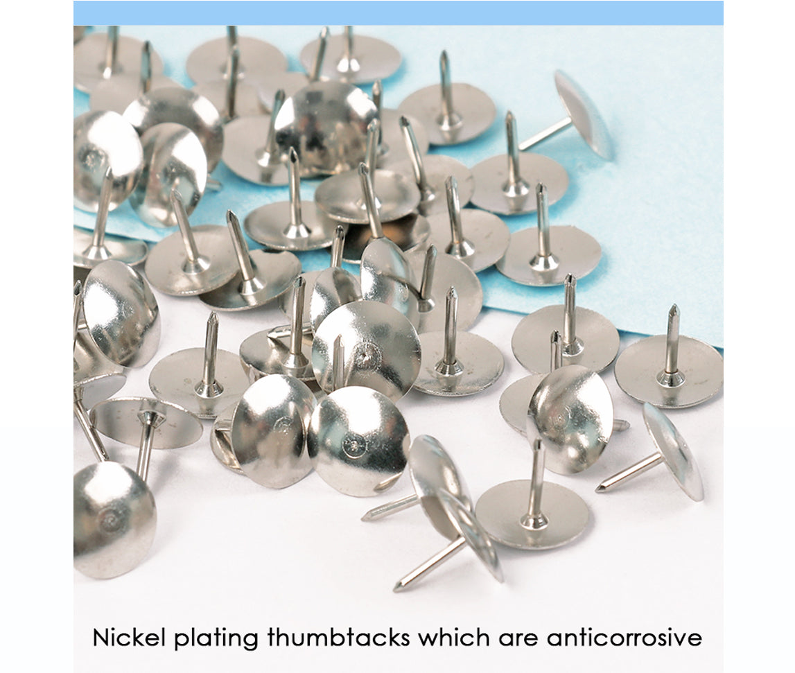 Tub of 200 Nickel Thumbtacks 11mm