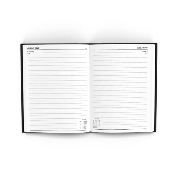 Janrax 2025 A5 Day Per Page Black Desk Diary