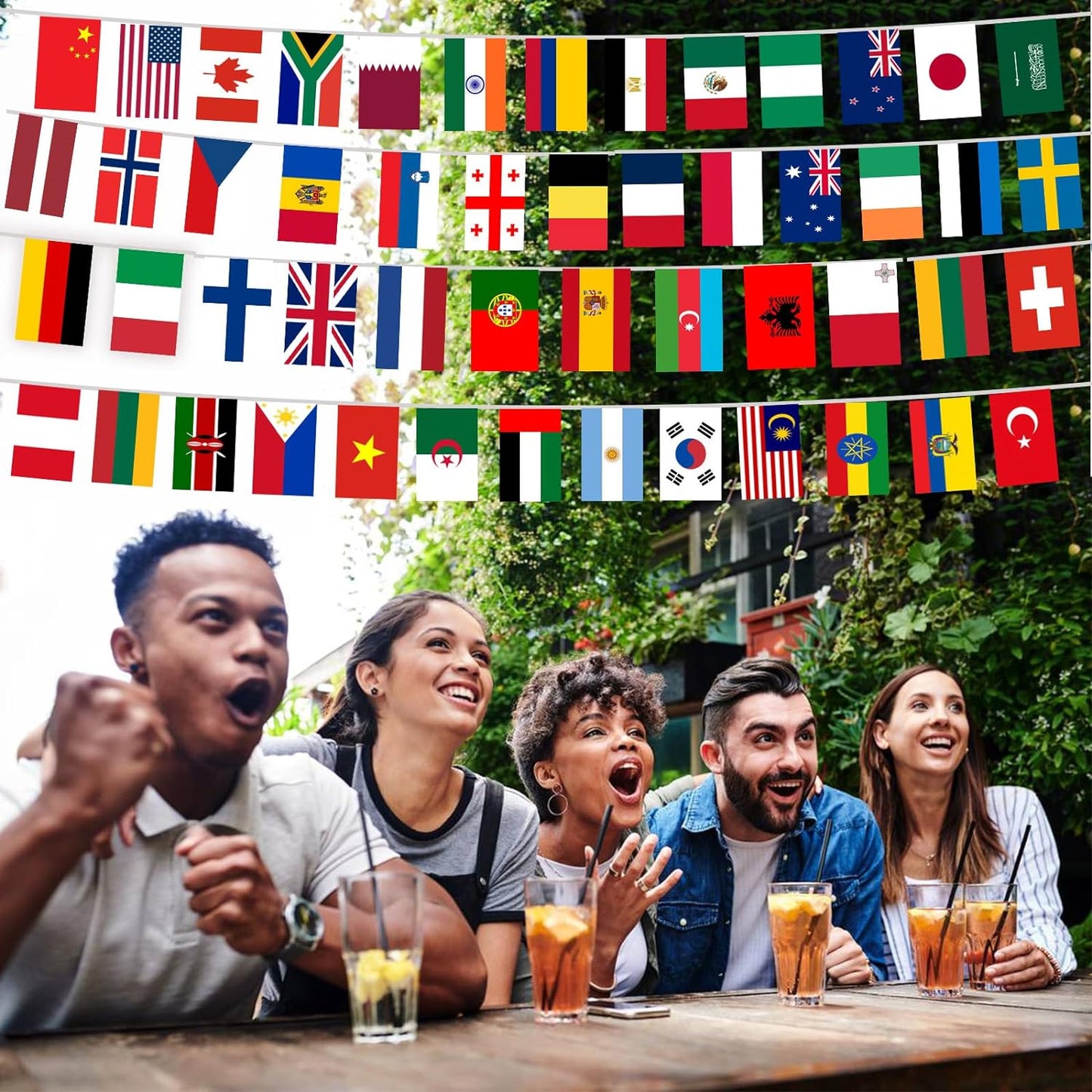 Multi Nation Polyester Bunting 10m with 32 Flags