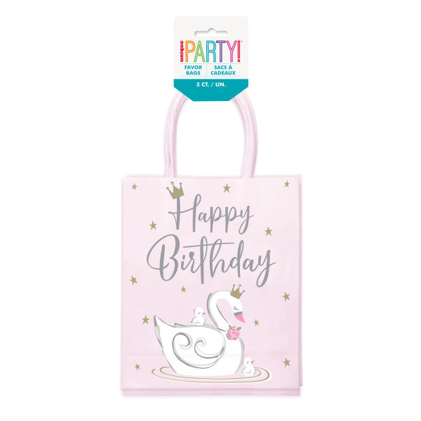 Pack of 3 Swan Birthday Goodie Bags