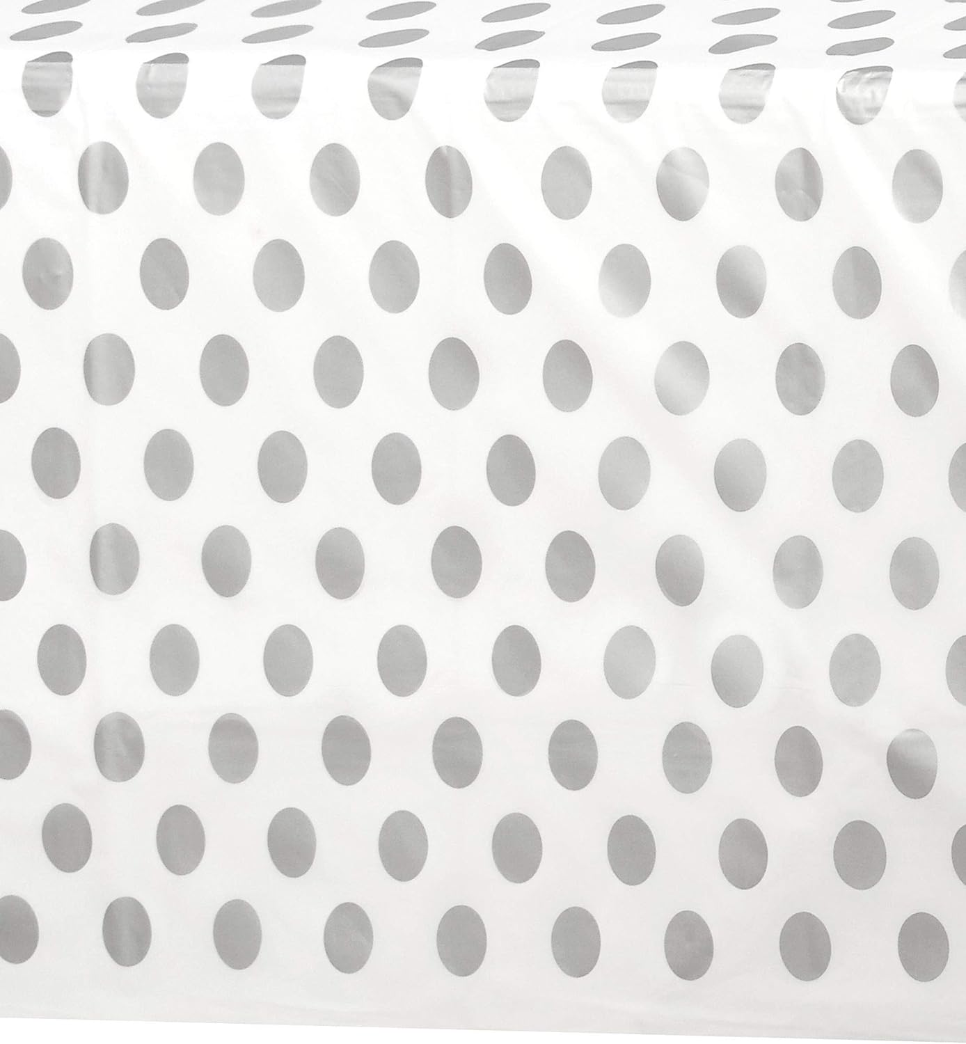 Silver Dots Rectangular Plastic Table Cover, 54"x108"