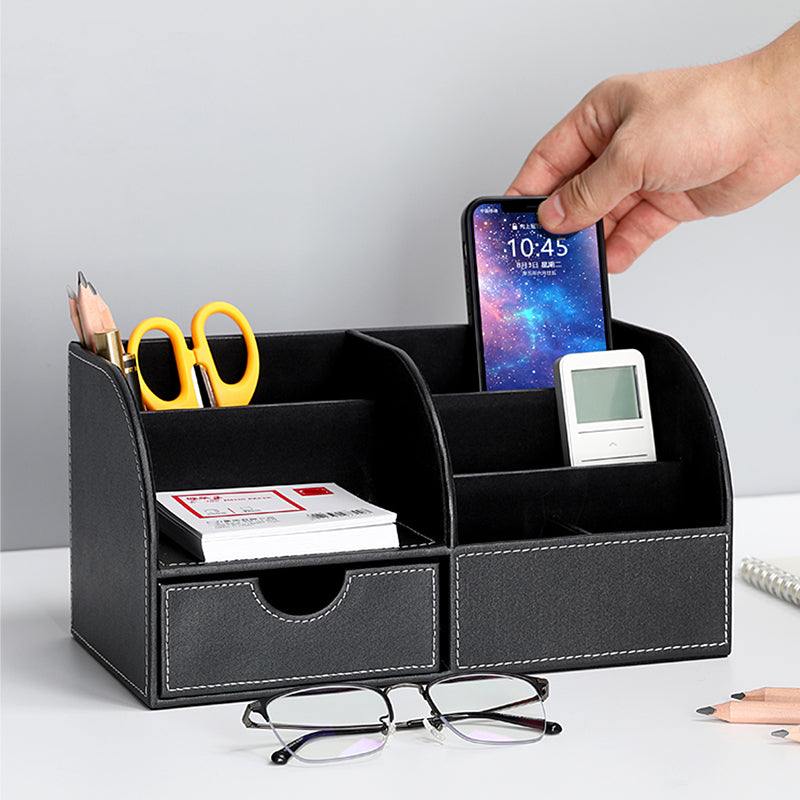 PVC Black Desktop Organizer 28 x 14 x 14.5cm