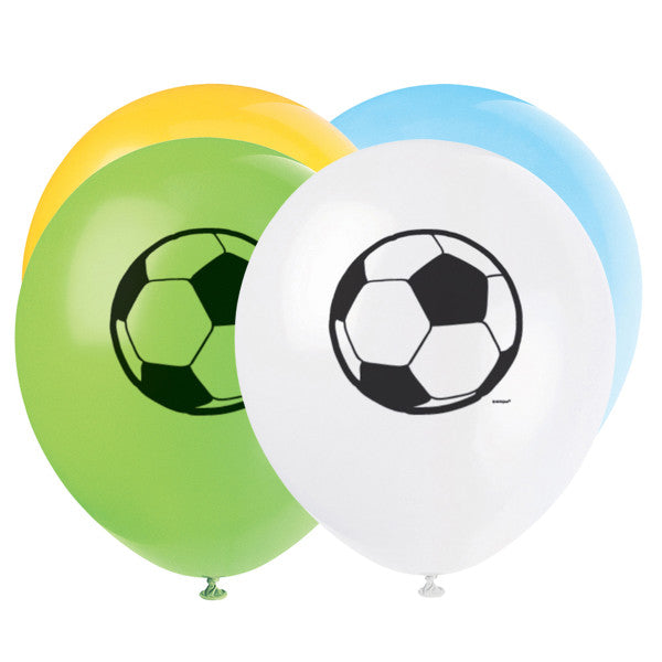 Pack of 8 3D Soccer 12" Latex Balloons