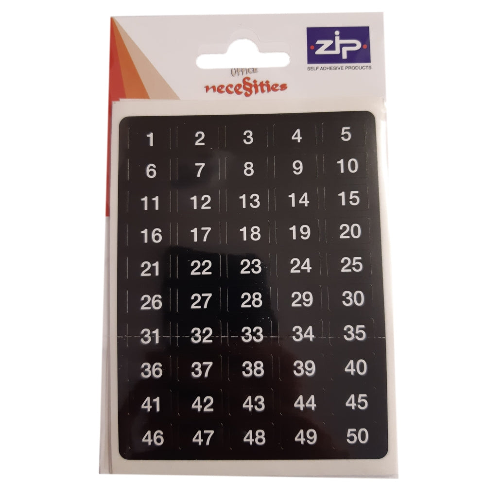 Pack of 400 1-200 Numbers Black Duplicate Labels