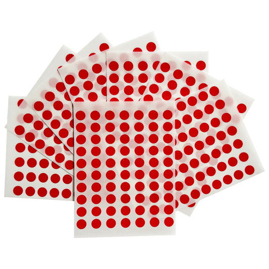 Pack of 560 Red 8mm Round Labels - Stickers