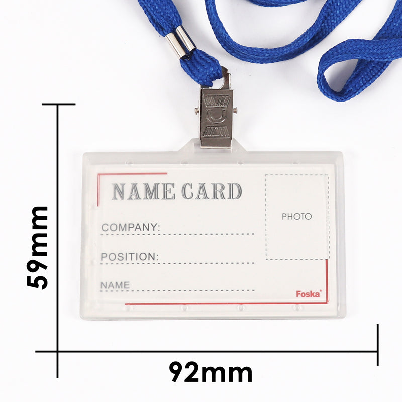 50 Sets of 92x59mm Name Badges with Red Lanyards