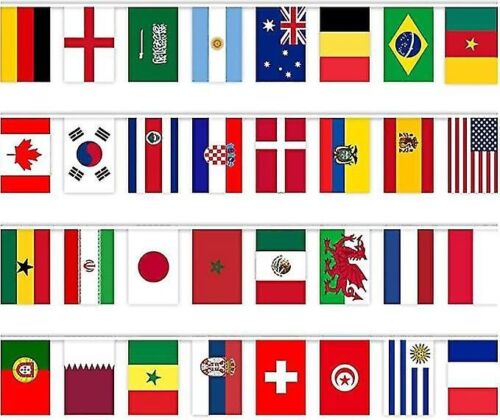 Multi Nation Polyester Bunting 10m with 32 Flags