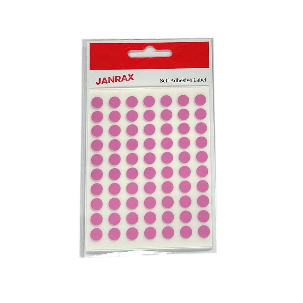 Pack of 560 Pink 8mm Round Labels - Stickers