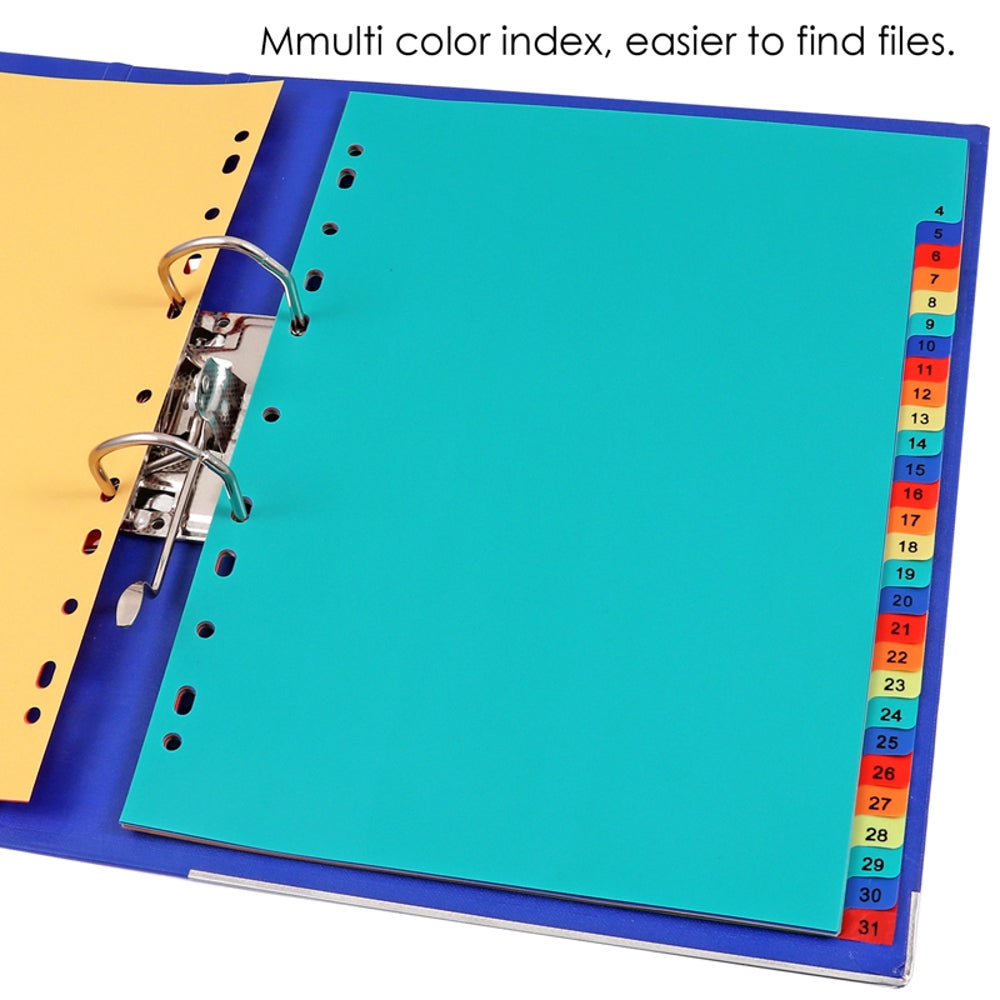 A4 Coloured Plastic 31 Part Tabbed Index Dividers - File