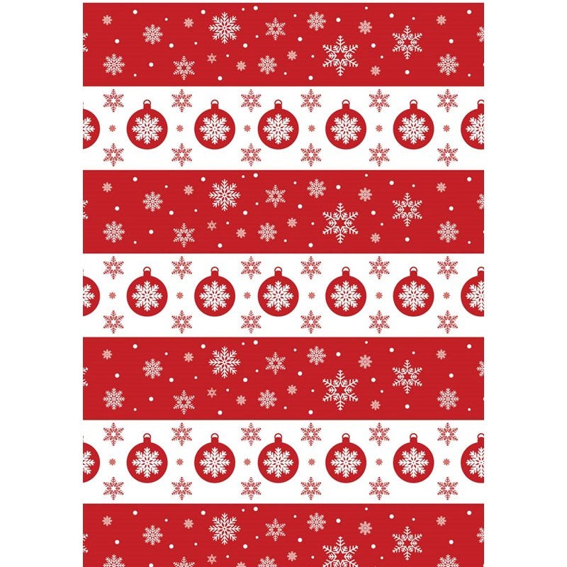 Single 4m Red and White Scandi Design Christmas Gift Wrap Roll