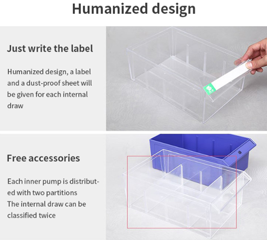 Clear 48 Drawers Parts Cabinet Storage Unit