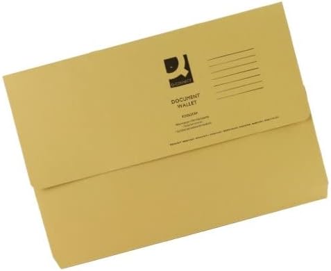 Pack of 50 Foolscap Yellow Document Wallets