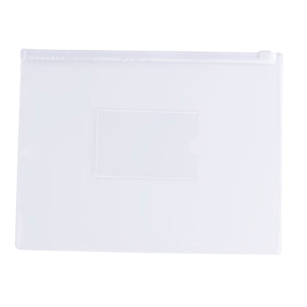 Pack of 12 A5 Clear Zippy Bags with White Zip