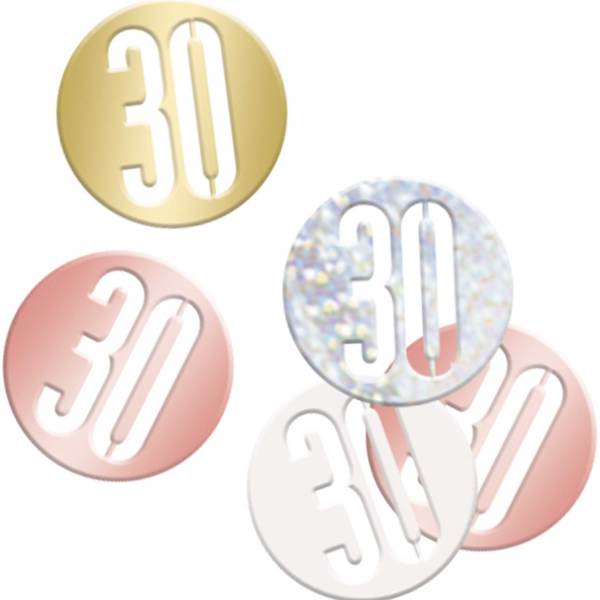 Birthday Rose Gold Glitz Number 30 Confetti 5oz