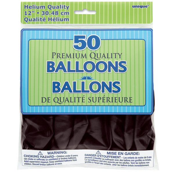 Pack of 50 Phantom Black 12" Latex Balloons