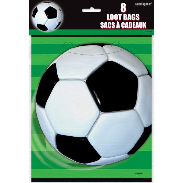 Pack of 8 3D Football Soccer Loot Bags