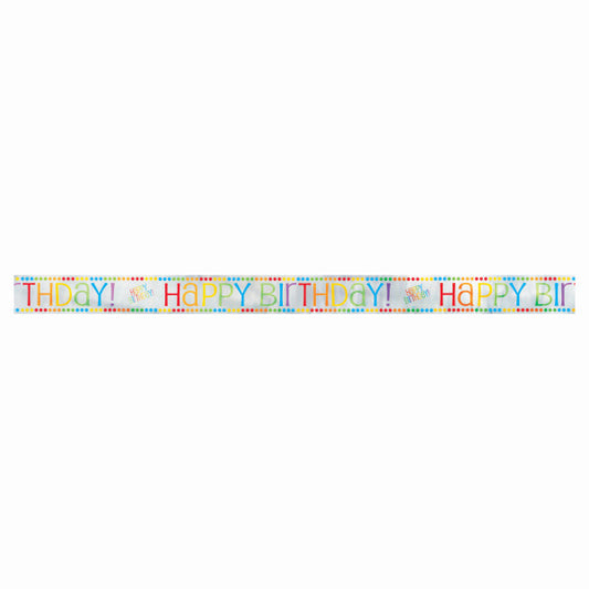 12ft Long Fold Foil Rainbow Birthday Banner