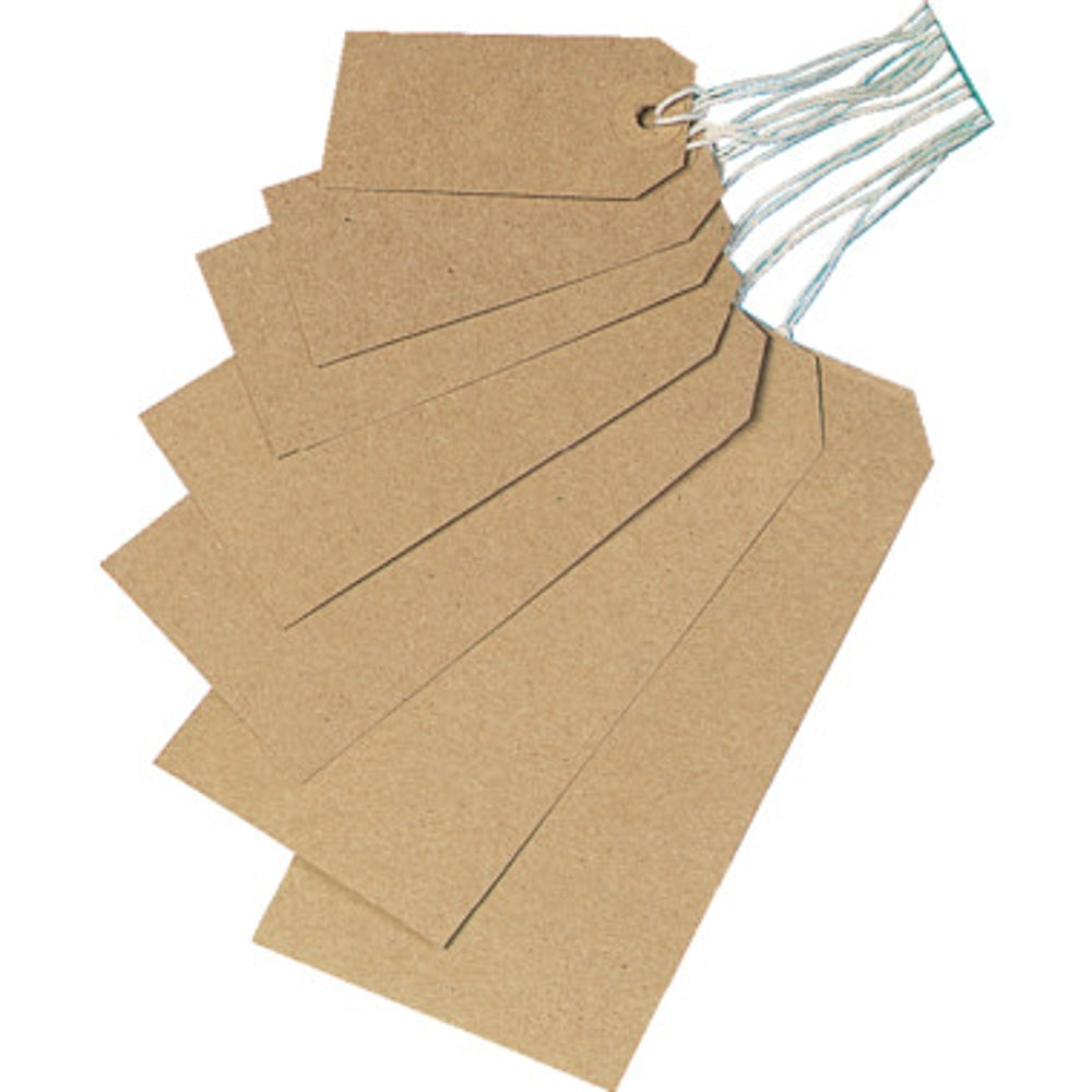 Box of 1000 Brown Buff Strung Tags 96mm x 48mm