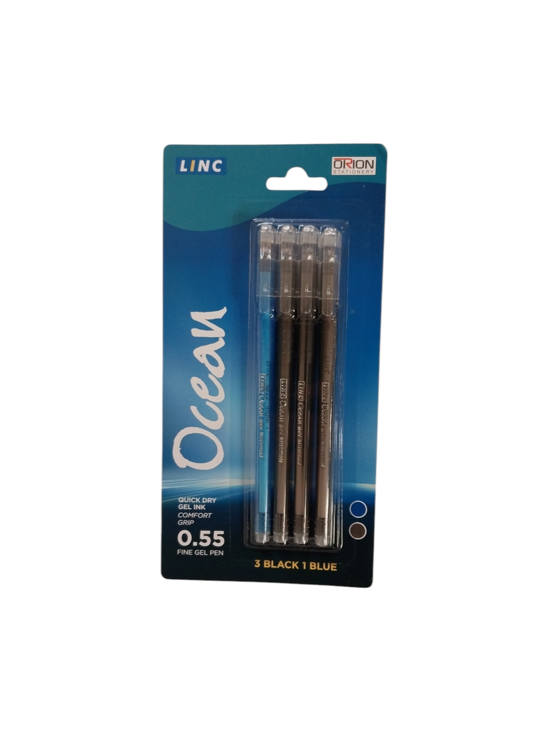 Pack of 4 Ocean Gel Pens 3 Black 1 Blue