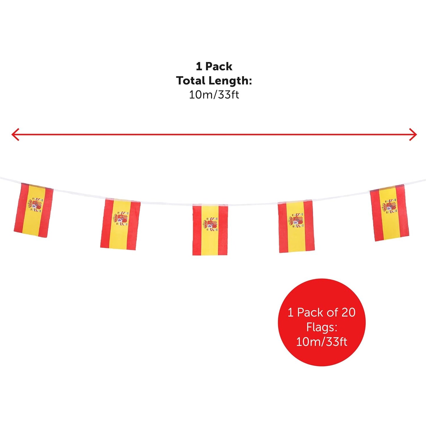 Spain Rectangle Bunting 10m with 20 Flags