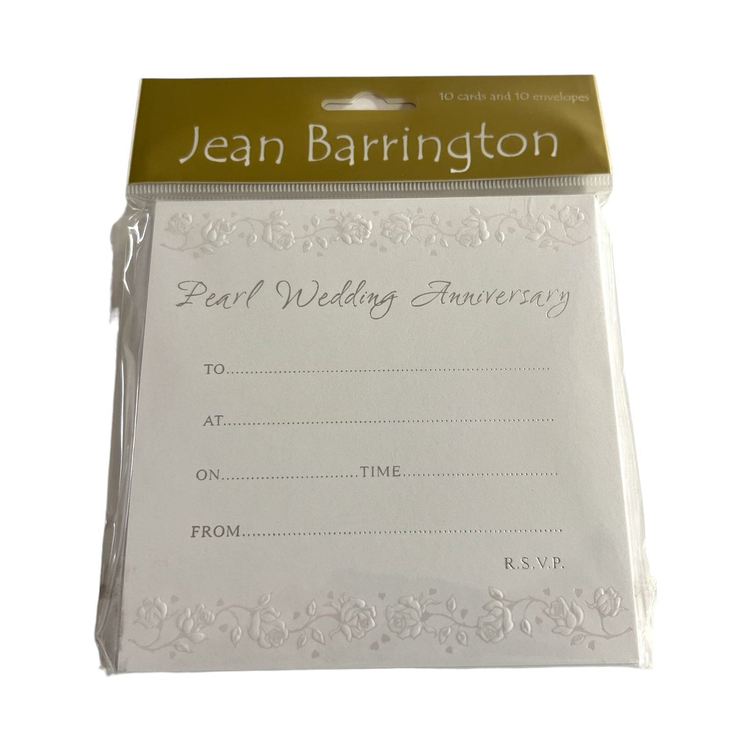 Pearl Wedding Anniversary Invitations - Pack of 10