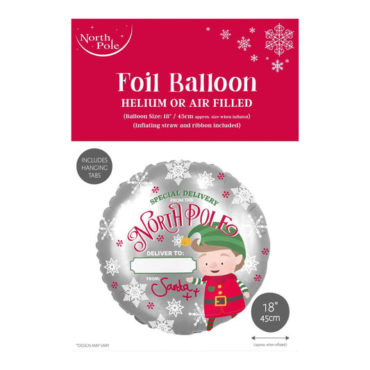 18" Elf Arrival Christmas Foil Balloon