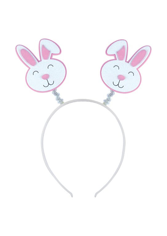 Pack of 6 Easter Bunny Head Bopper Headbands with Glitter