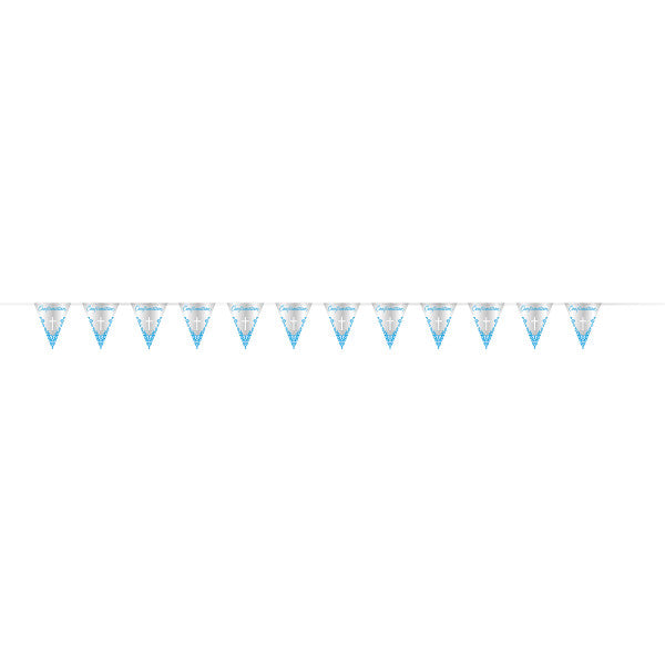 9ft Fancy Blue Cross Confirmation Foil Flag Banner