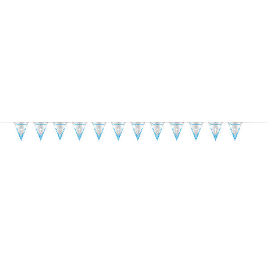 9ft Fancy Blue Cross Confirmation Foil Flag Banner