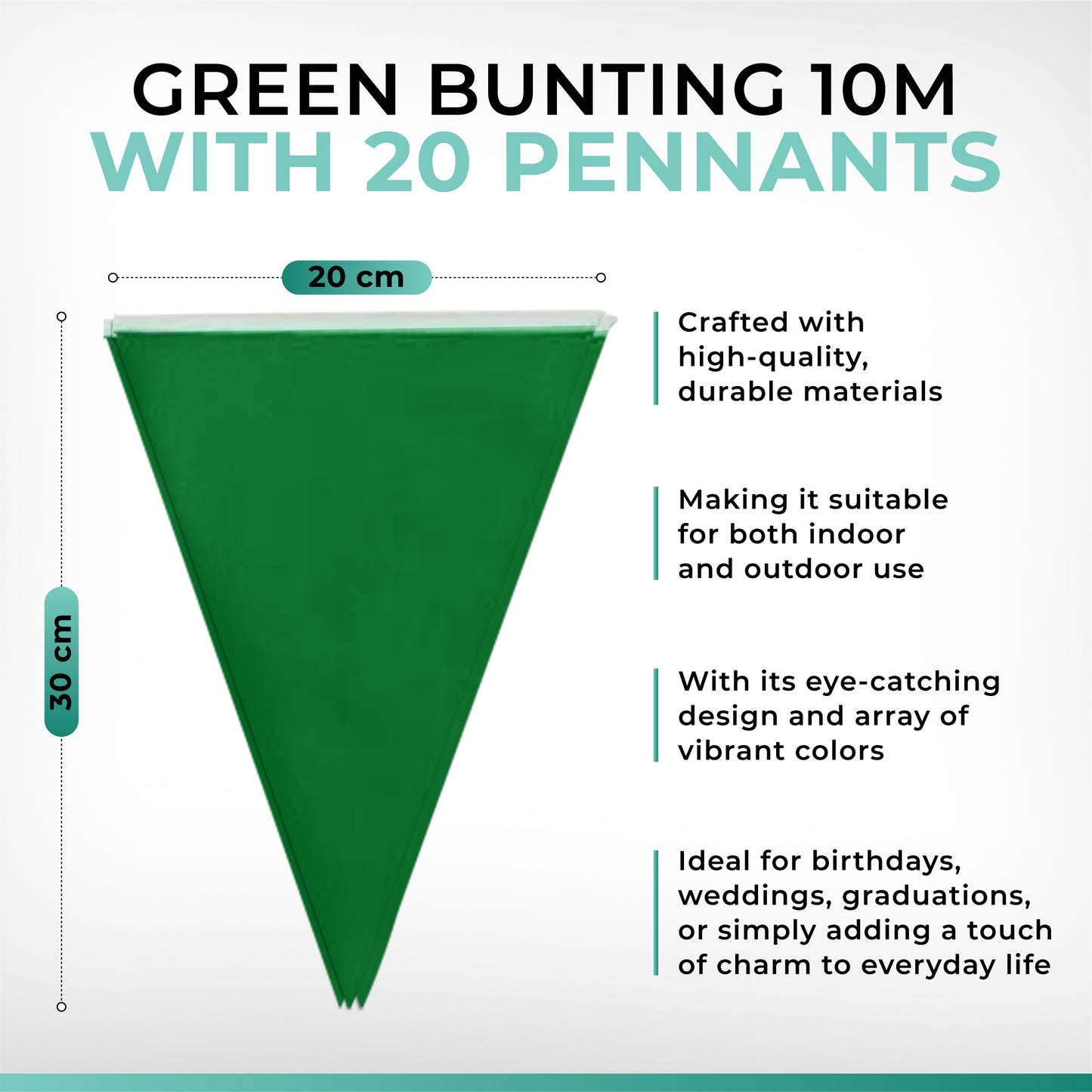 Green Bunting 10m with 20 Pennants