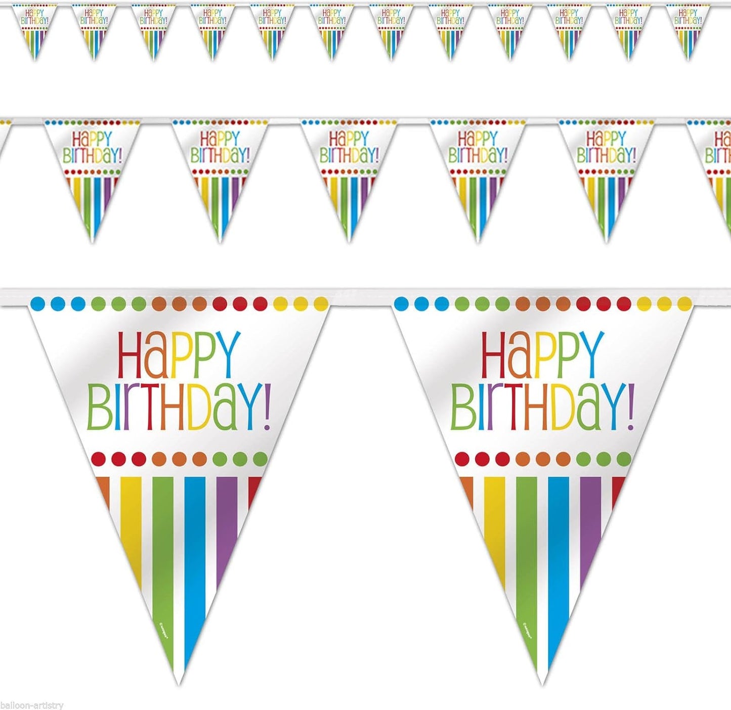 12ft Rainbow Birthday Flag Banner