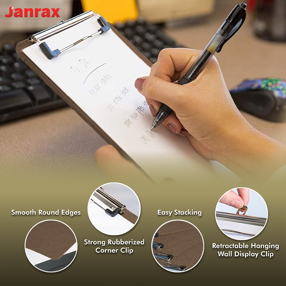 Slim Wooden Clipboard by Janrax - Suitable for A6 Paper