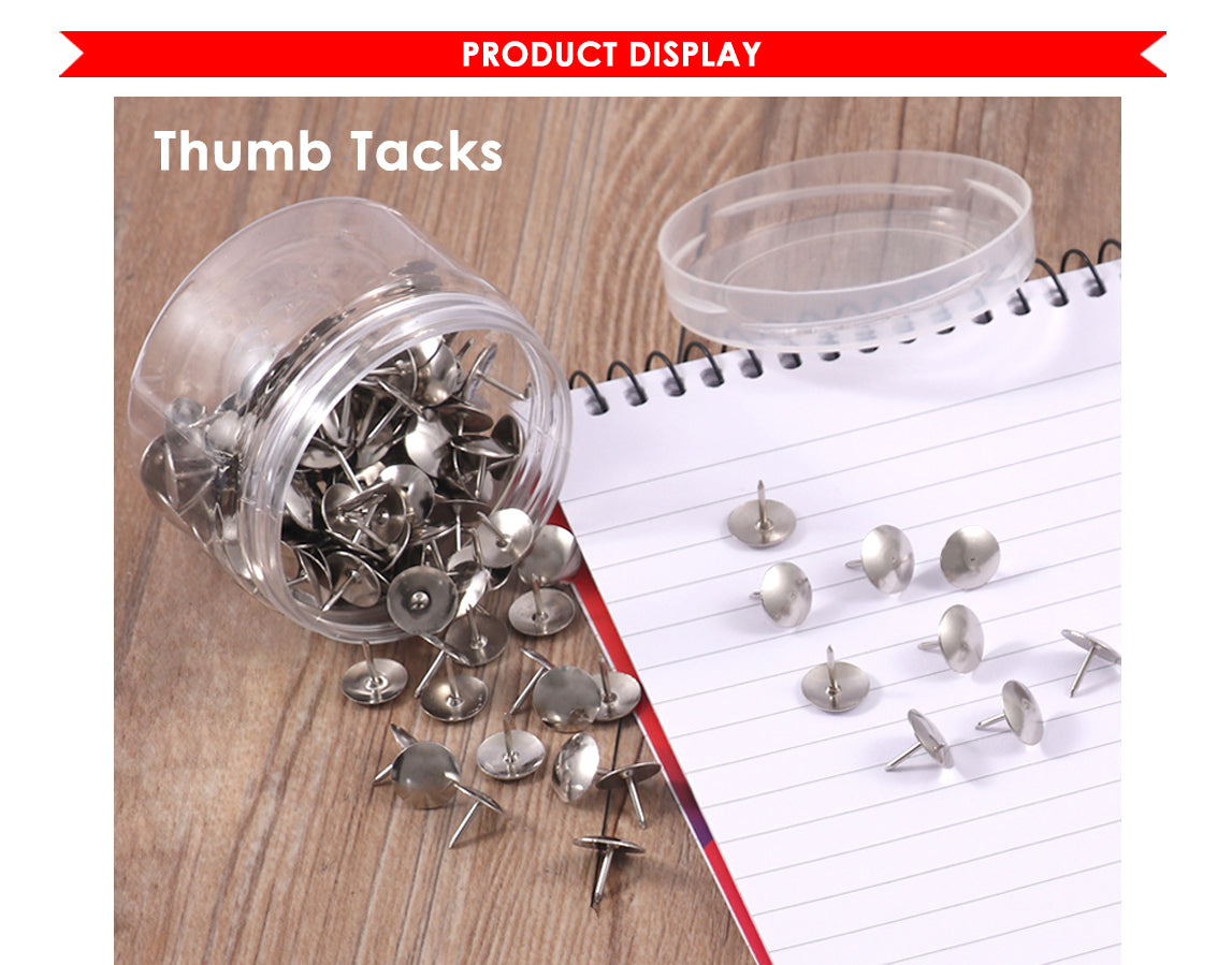 Tub of 200 Nickel Thumbtacks 11mm