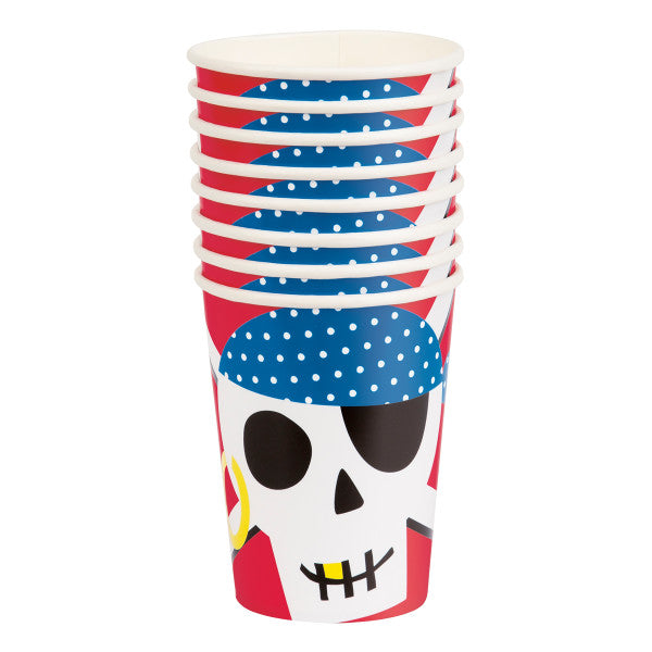 Pack of 8 Ahoy Pirate 9oz Paper Cups